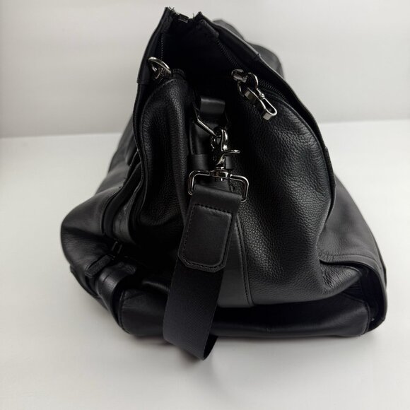 Hook & Albert Black Leather Weekender Garment Duffle Bag - Picture 7 of 12